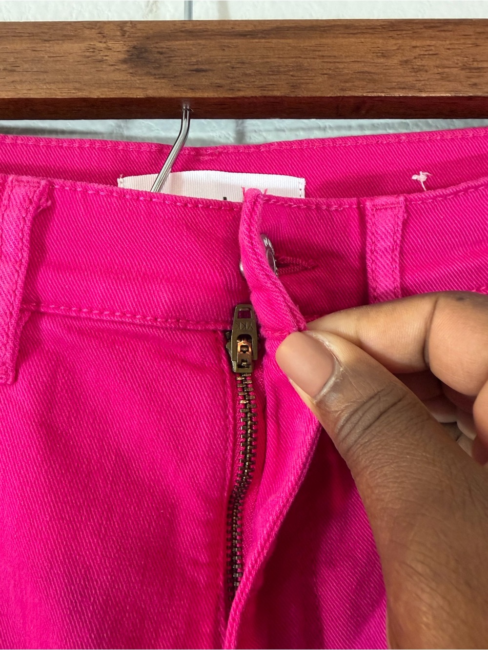 Loft Pink Kick Crop Jeans 25P/0P Raw Frayed Hem Summer Denim Bright Casual - Picture 5 of 10
